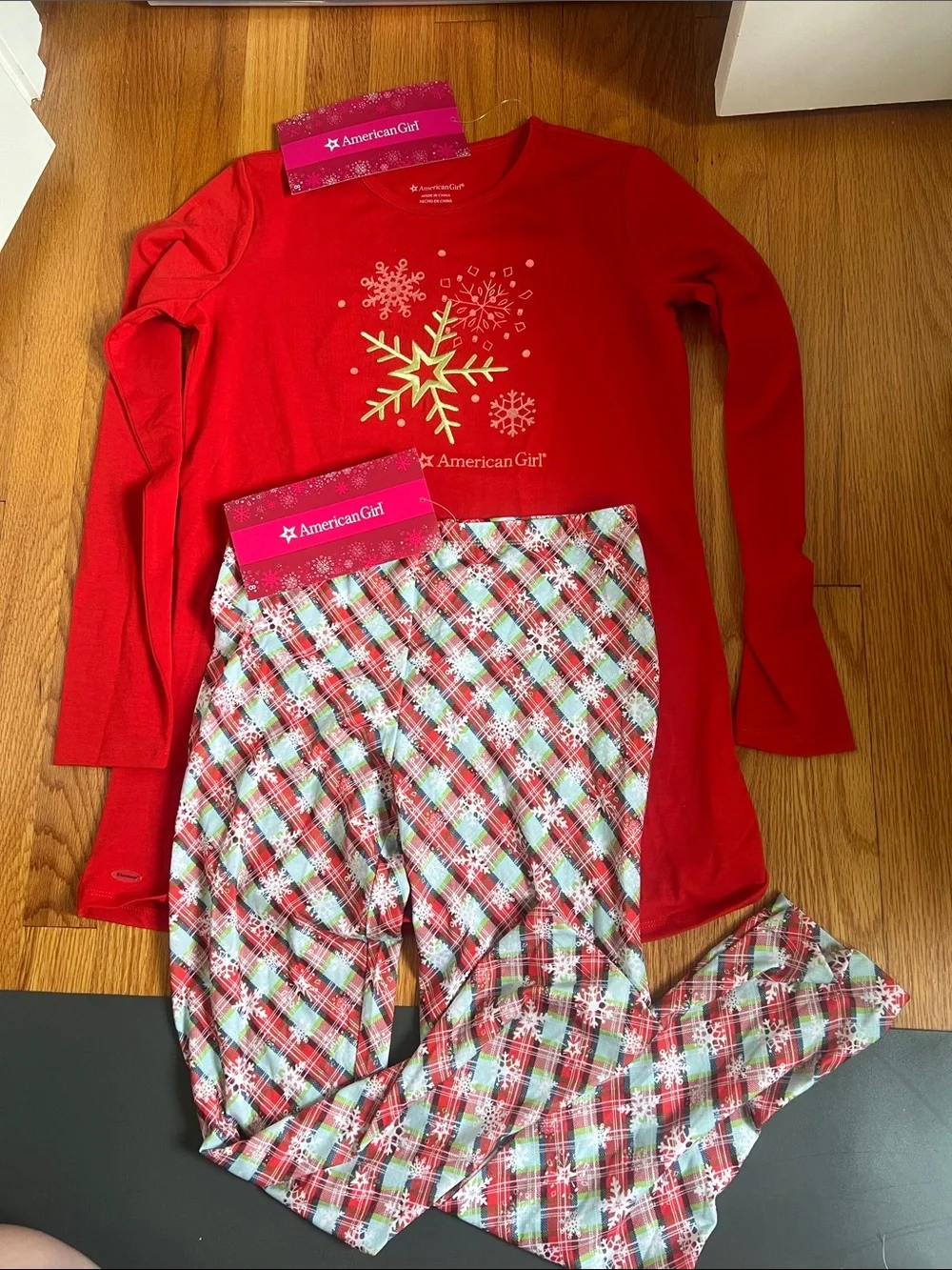 NEW American Girl L (14/16) Holiday Dreams retired Snowflake Pajama Set